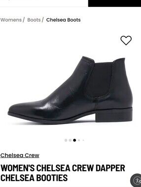 Chelsea Crew Black Label Dapper Leather Chelsea Boots – Black – Size 5 (BNWT)
